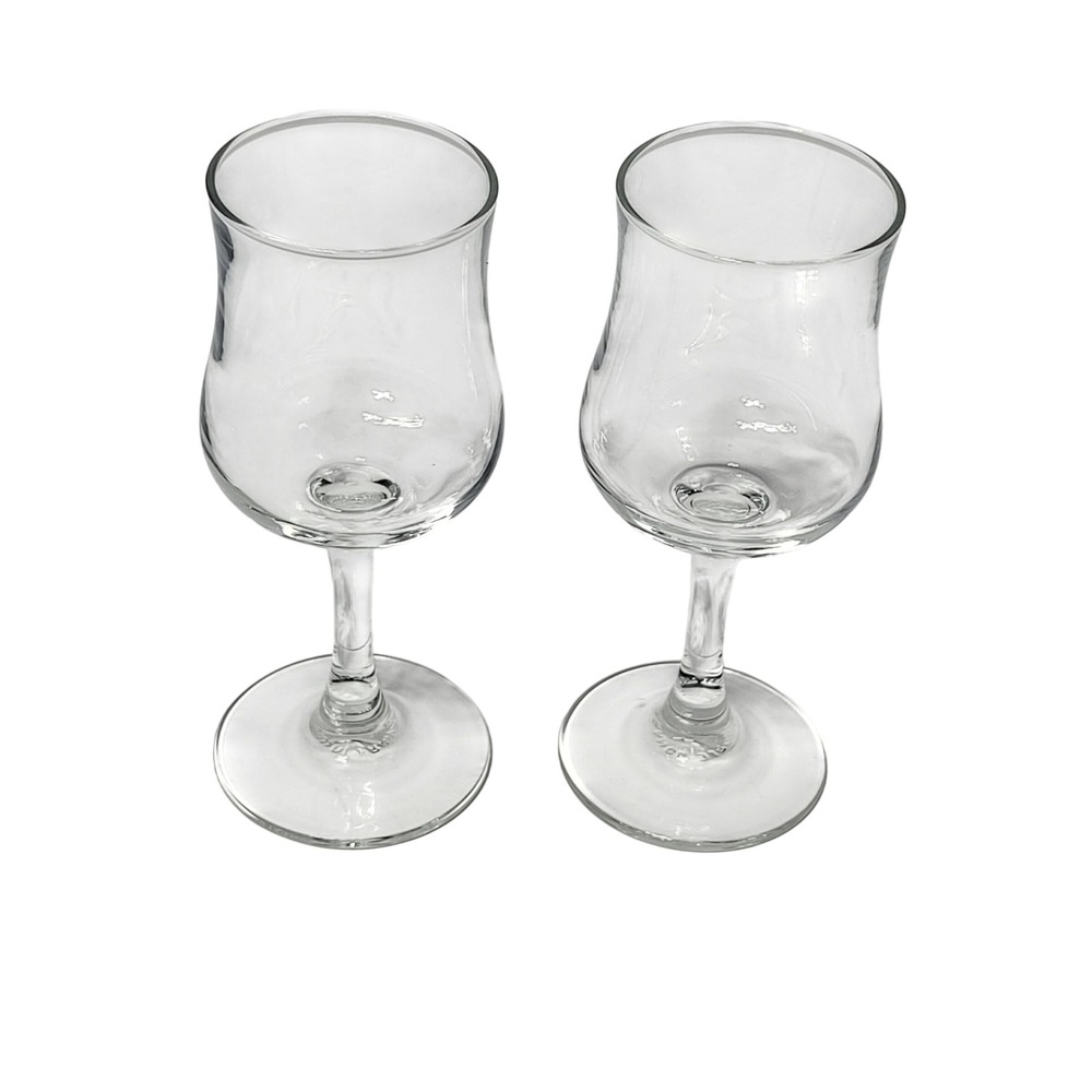 Set of 2 Clear‎ Glass Tulip Cordial Liqueur Stemware Glasses 5.25 Inch Barware